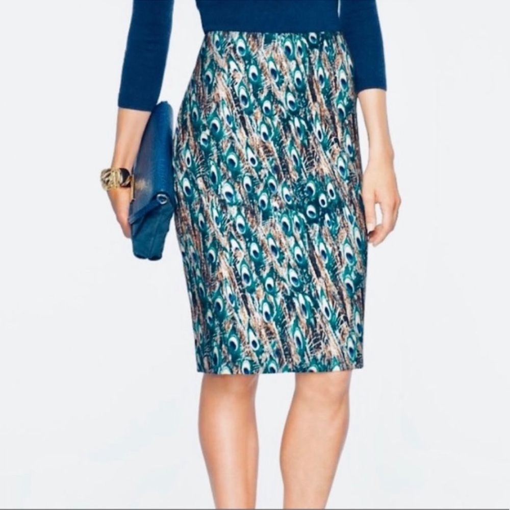 Talbots Peacock Pencil Skirt 6 Petite
